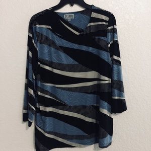 Ladies blue/navy print top